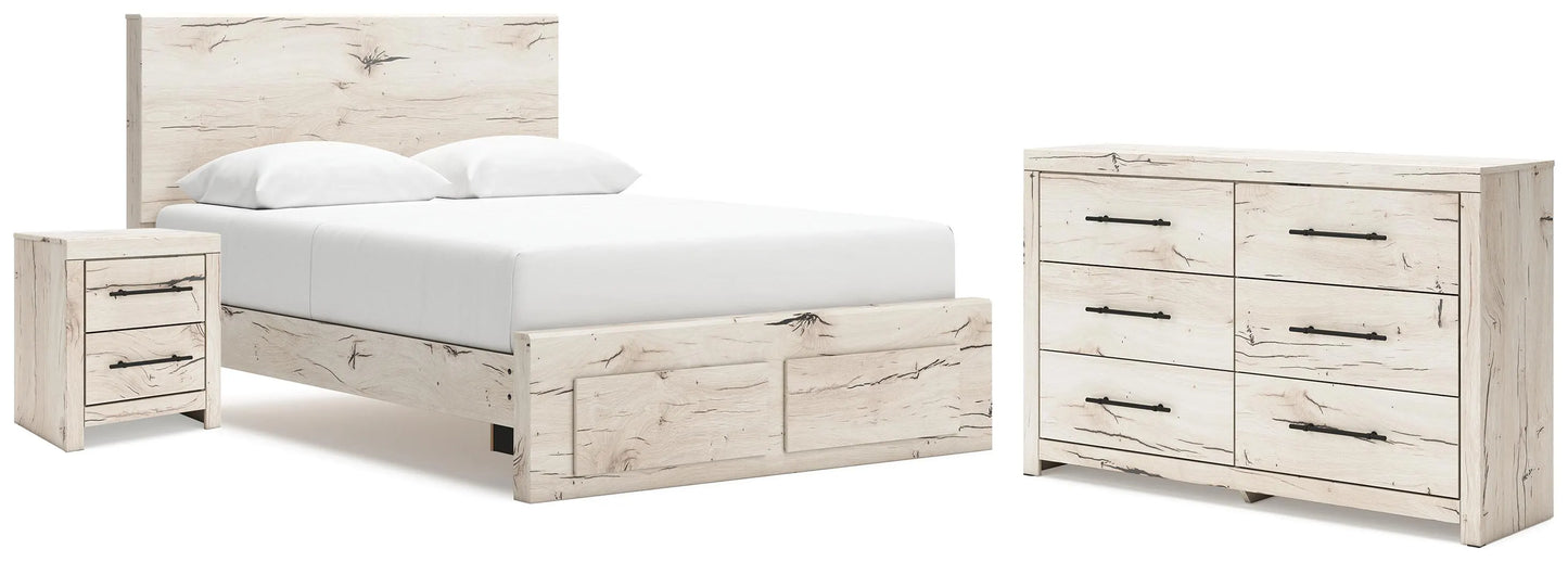 Cama Queen, cómoda y mesita de noche Lawroy