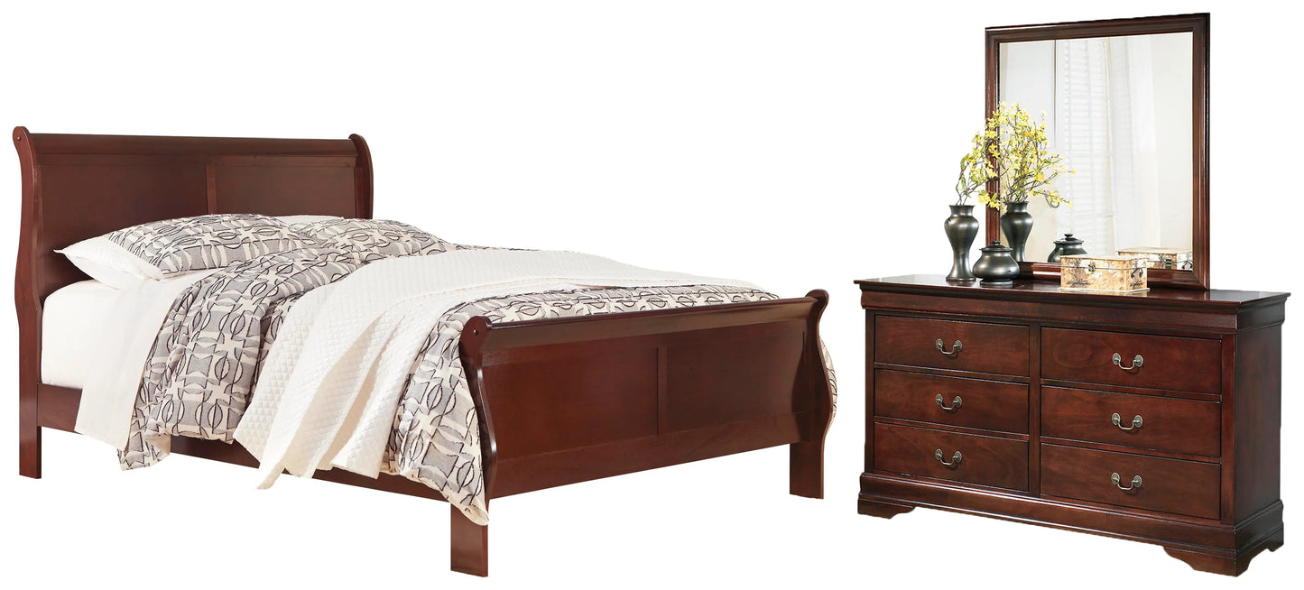 Cama trineo, cómoda y espejo Alisdair Queen