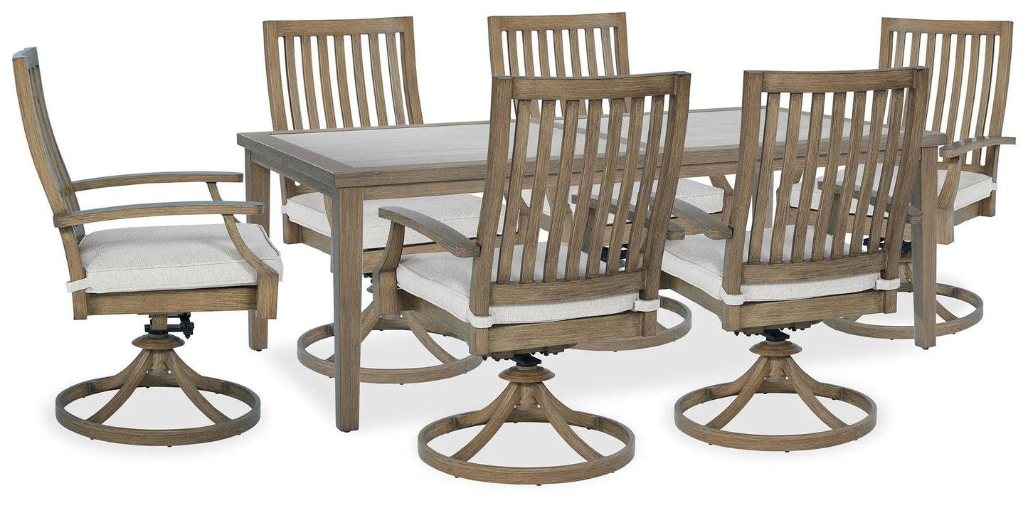 Juego de comedor para exteriores de 7 piezas