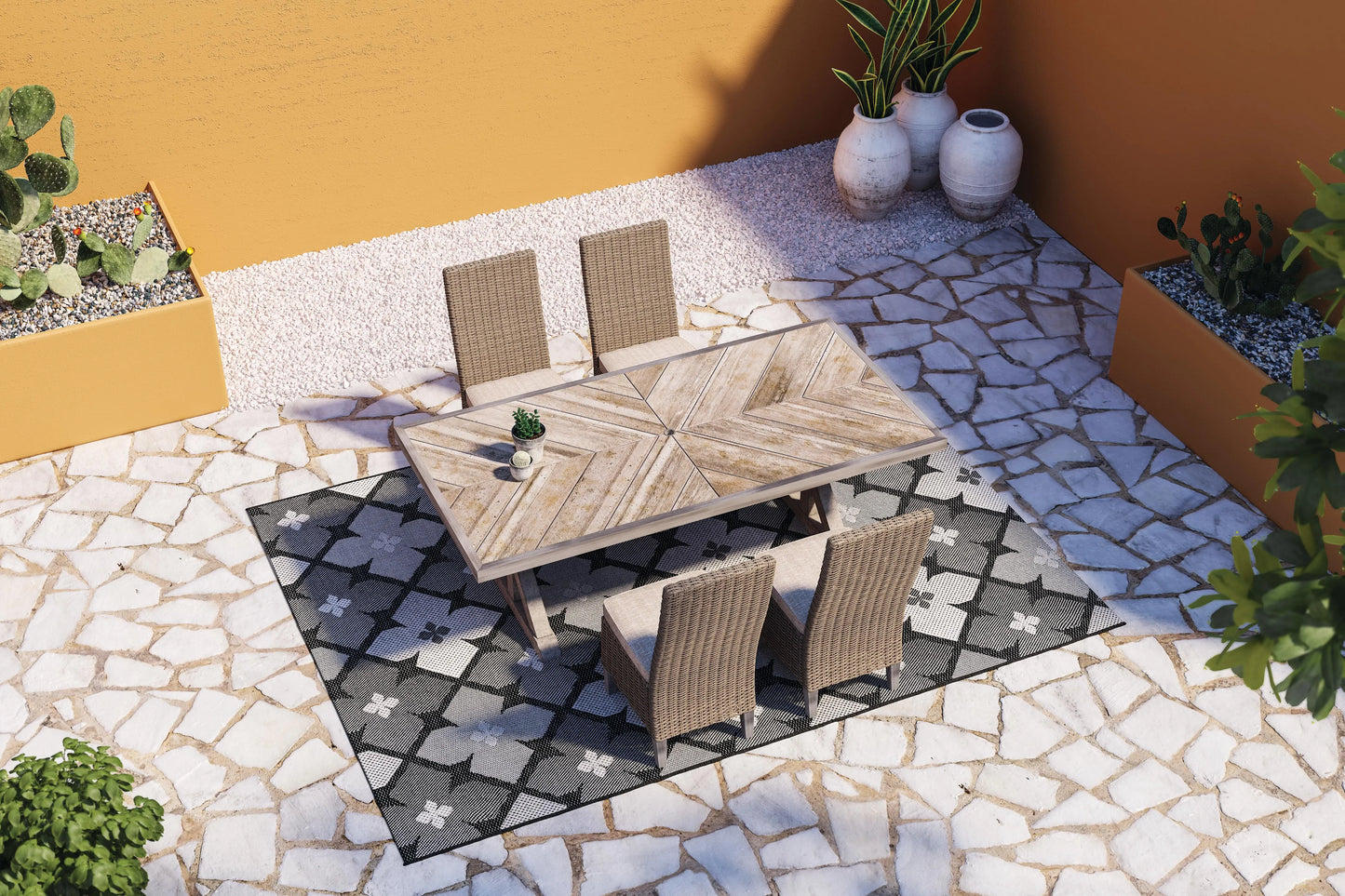Juego de comedor para exteriores de 5 piezas