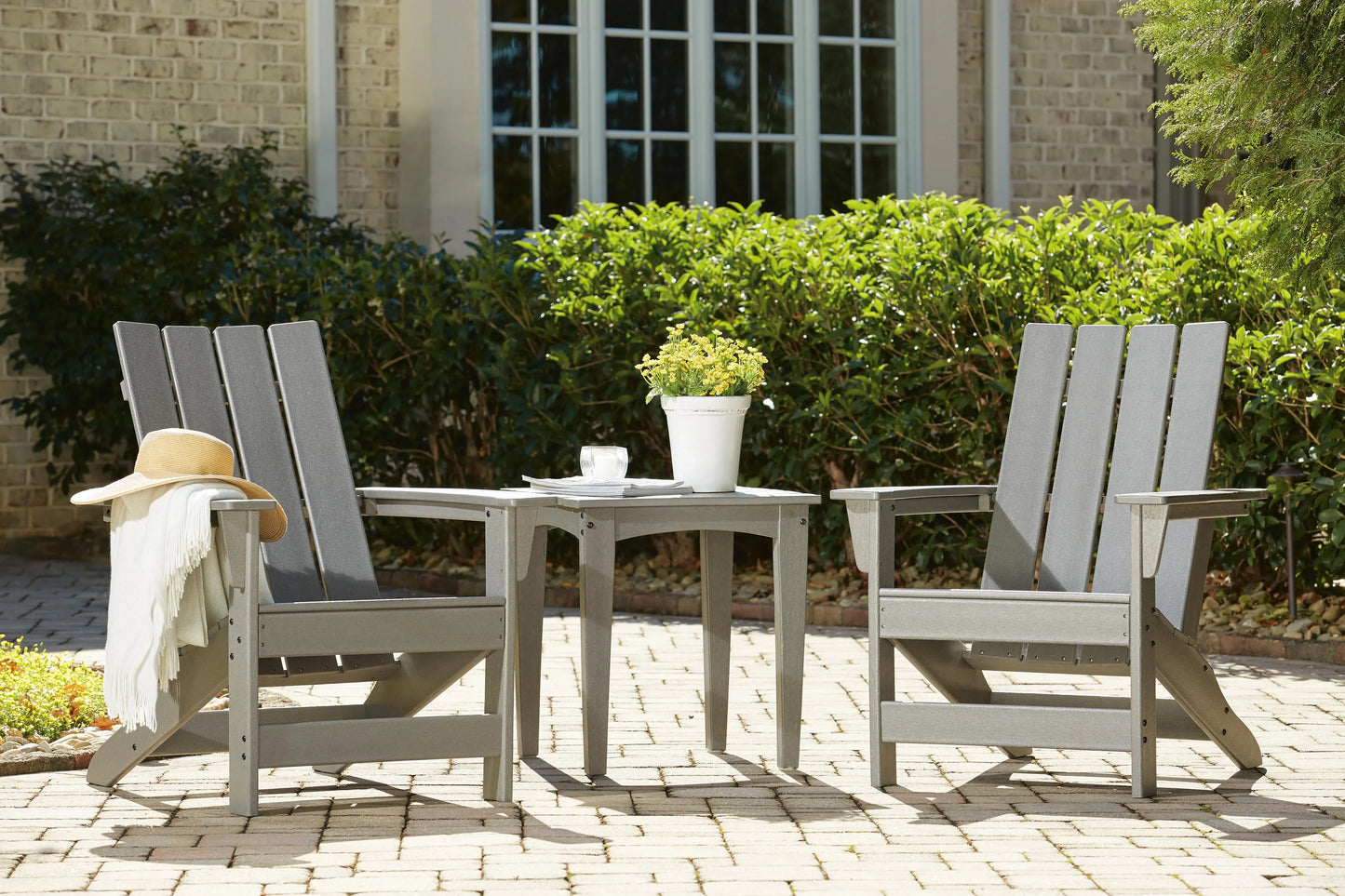 Juego de sillas Adirondack para exterior con mesa auxiliar