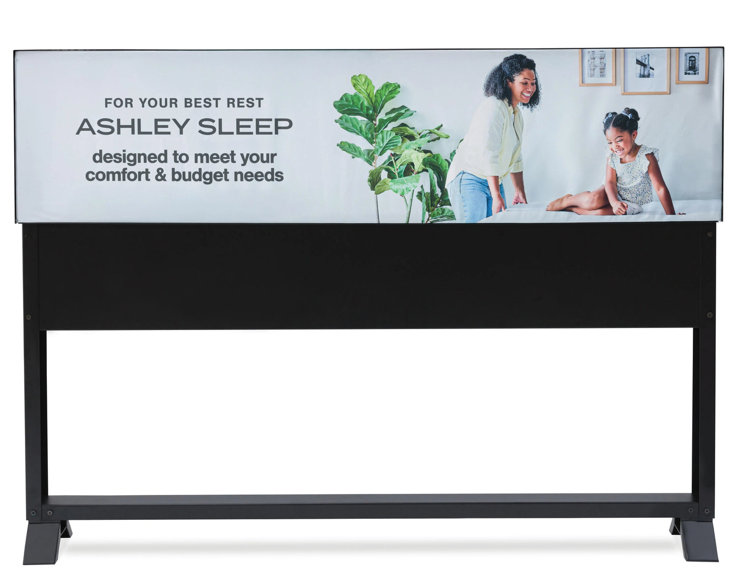 Expositor de cama queen de metal para tienda