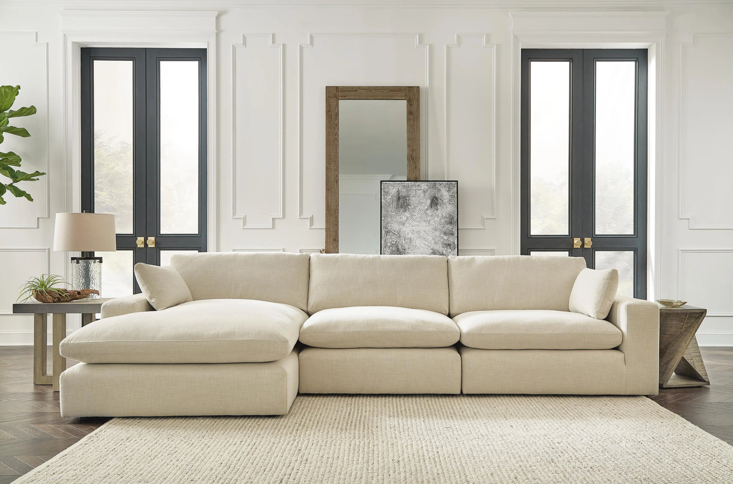 Seccional Elyza de 3 piezas con chaise longue