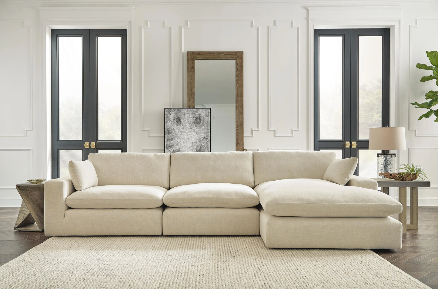Seccional Elyza de 3 piezas con chaise longue