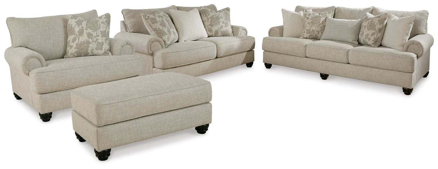 Sofá, sofá de dos plazas, sillón de gran tamaño y otomana Asanti