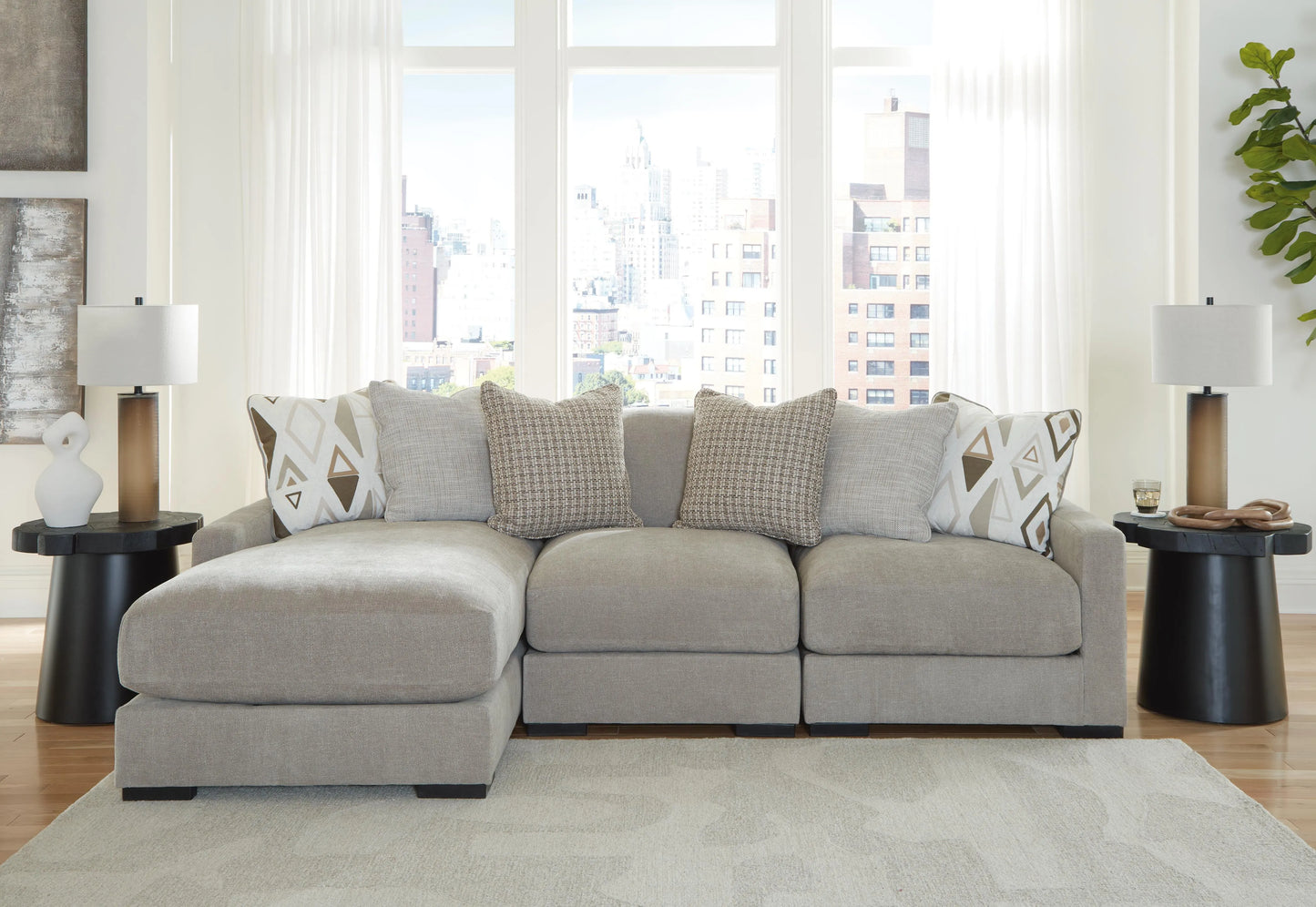 Seccional de sofá Aslan Court de 3 piezas con chaise longue