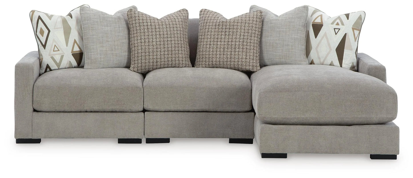 Seccional de sofá Aslan Court de 3 piezas con chaise longue