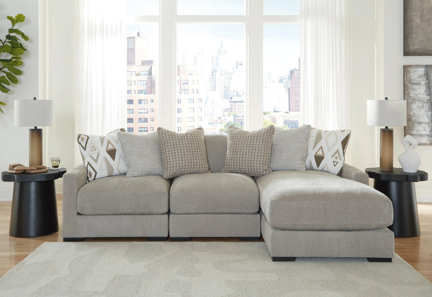 Seccional de sofá Aslan Court de 3 piezas con chaise longue