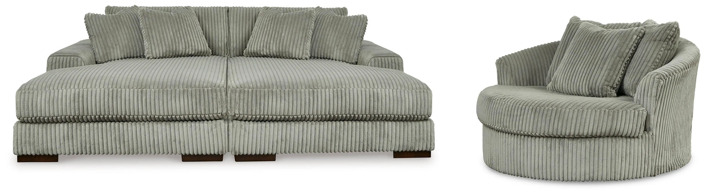 Chaise longue Lindyn Super con sillón giratorio de gran tamaño