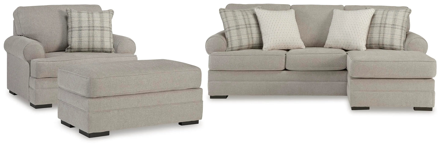Arbhor Knoll Sofa Chaise, Oversized Chair and Ottoman