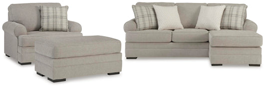 Arbhor Knoll Sofa Chaise, Oversized Chair and Ottoman