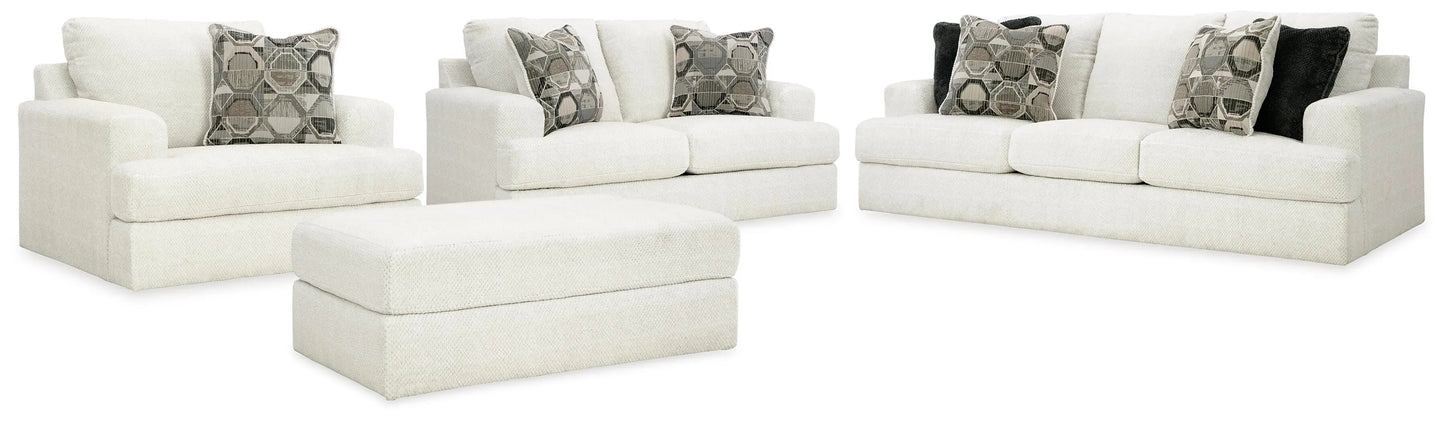 Sofá, sofá de dos plazas, sillón de gran tamaño y otomana Karinne
