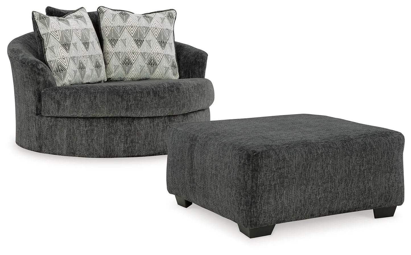Sillón giratorio de gran tamaño y otomana Biddeford