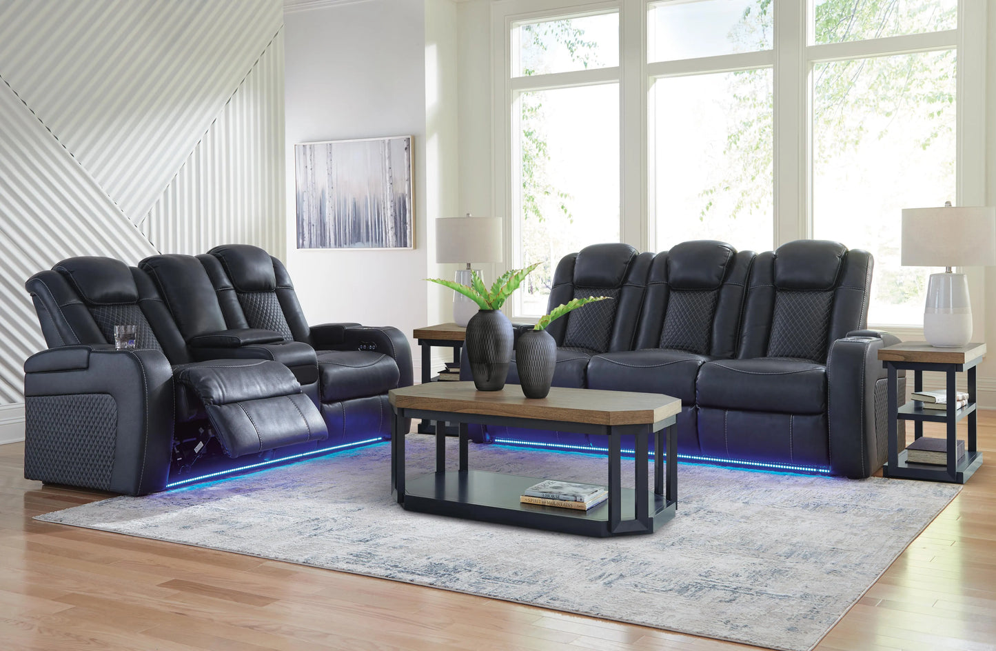 Sofá reclinable, loveseat y sillón reclinable Fyne-Dyme
