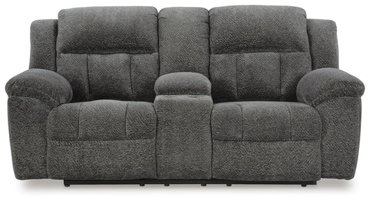 Sofá reclinable Frohn con consola