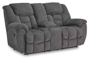 Sofá biplaza reclinable Foreside con consola