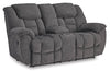 Sofá biplaza reclinable Foreside con consola