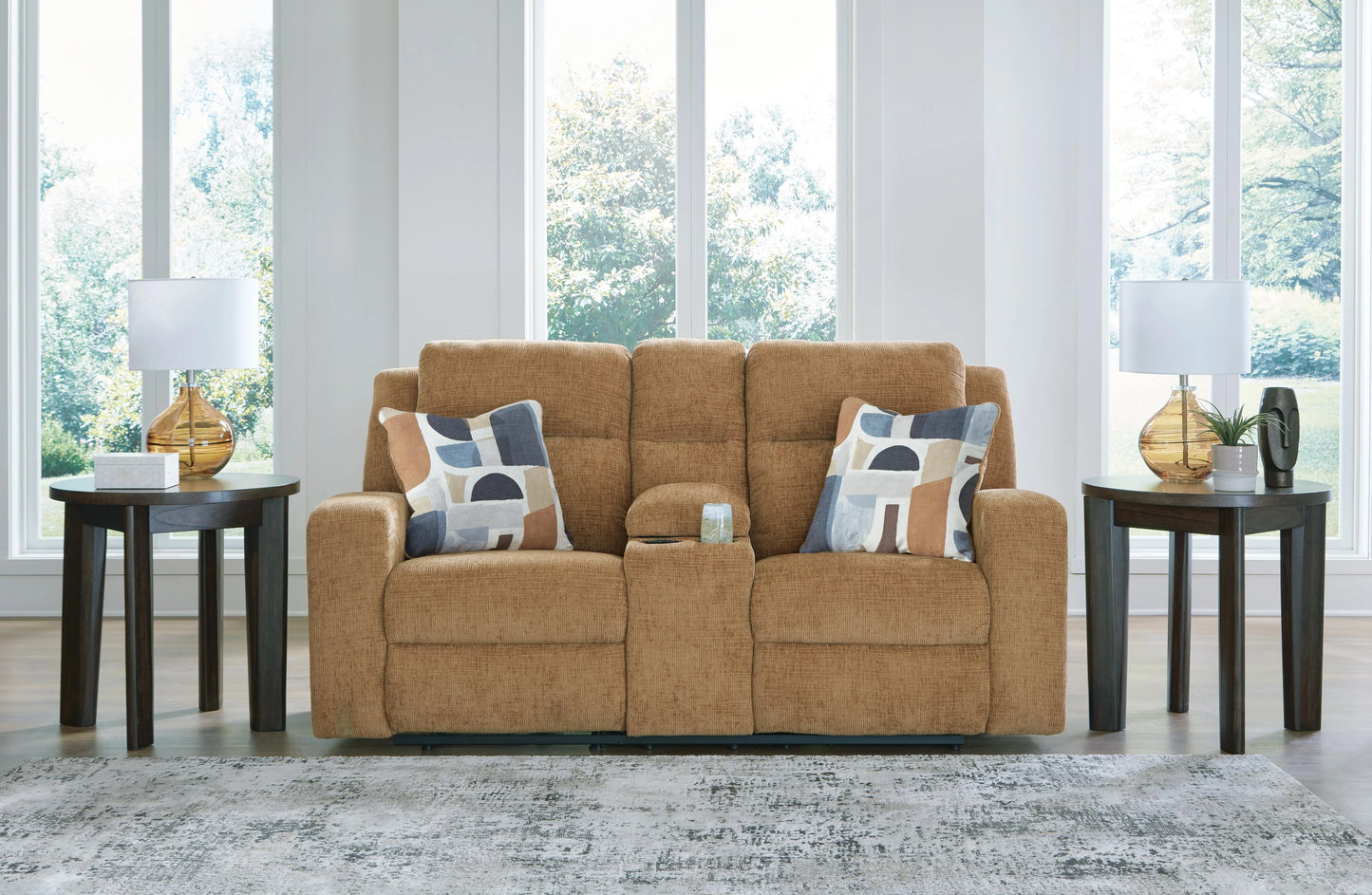 Sofá biplaza reclinable Kanlow con consola