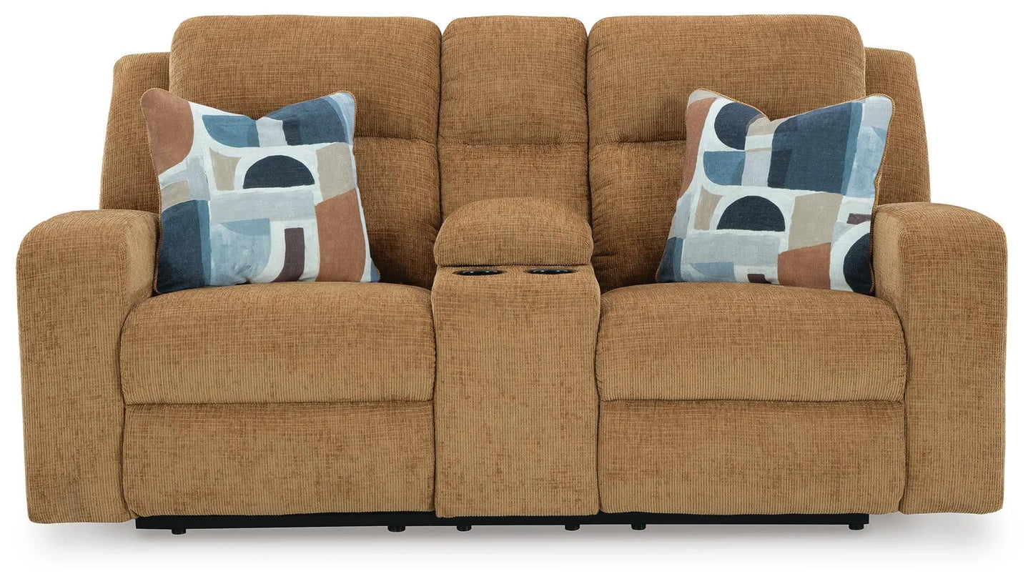 Sofá biplaza reclinable Kanlow con consola