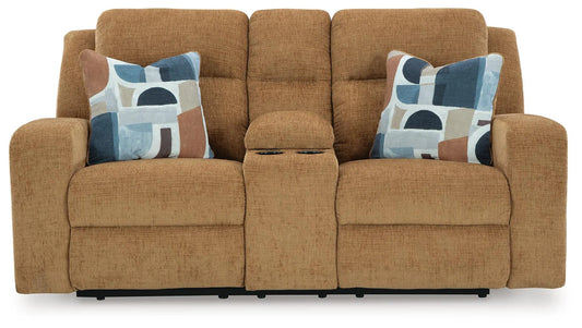 Sofá biplaza reclinable Kanlow con consola