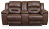Sofá de dos plazas reclinable Stoneland con consola