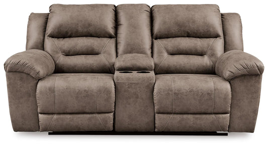 Sofá de dos plazas reclinable Stoneland con consola