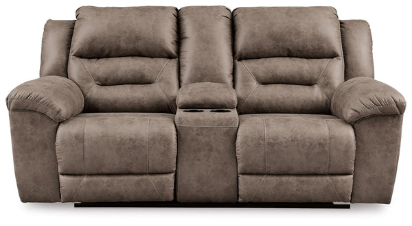 Sofá de dos plazas reclinable Stoneland con consola