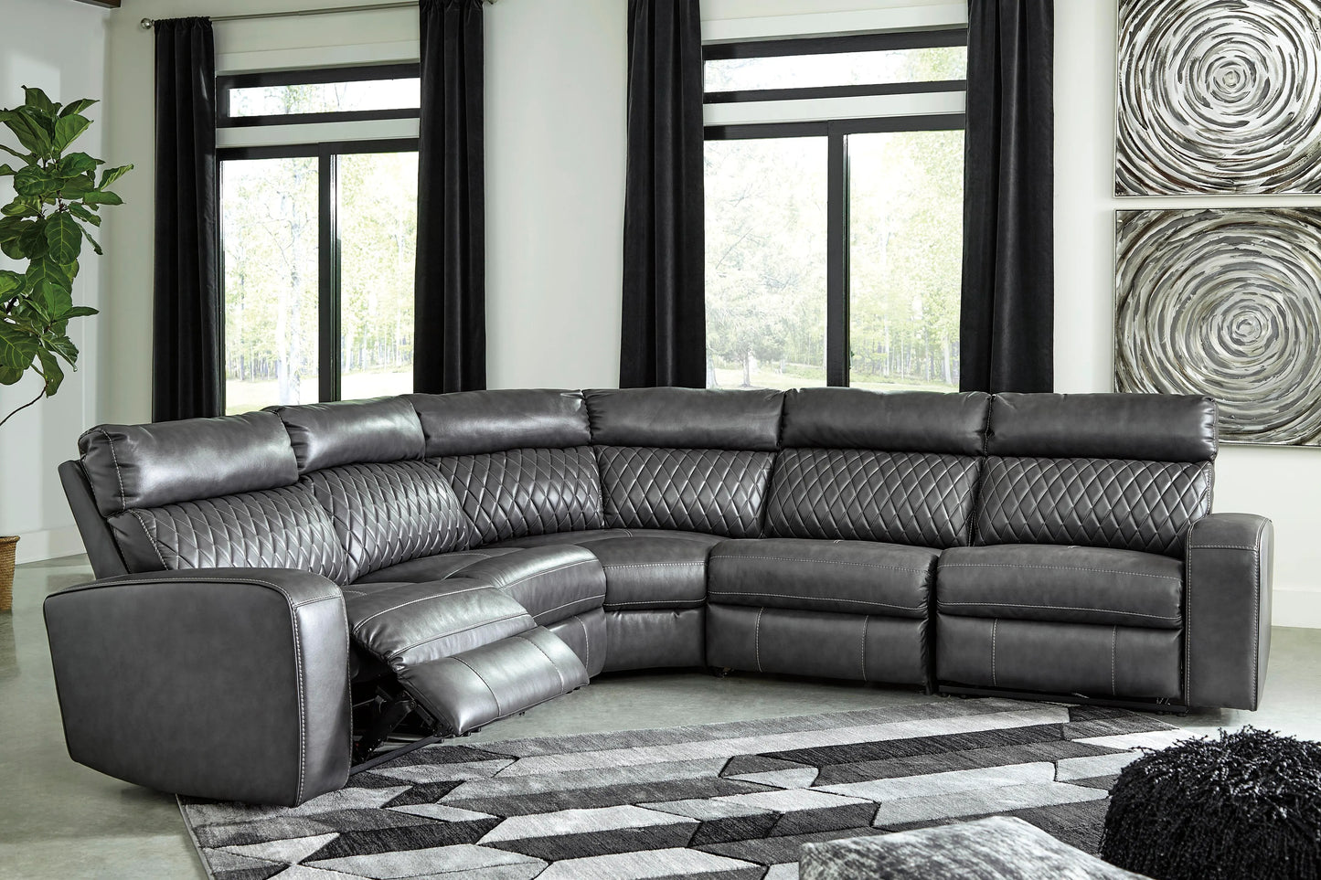 Seccional reclinable eléctrico Samperstone de 5 piezas