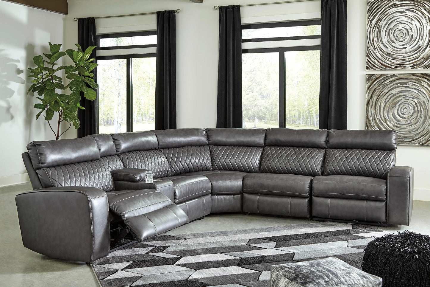 Seccional reclinable eléctrico Samperstone de 6 piezas