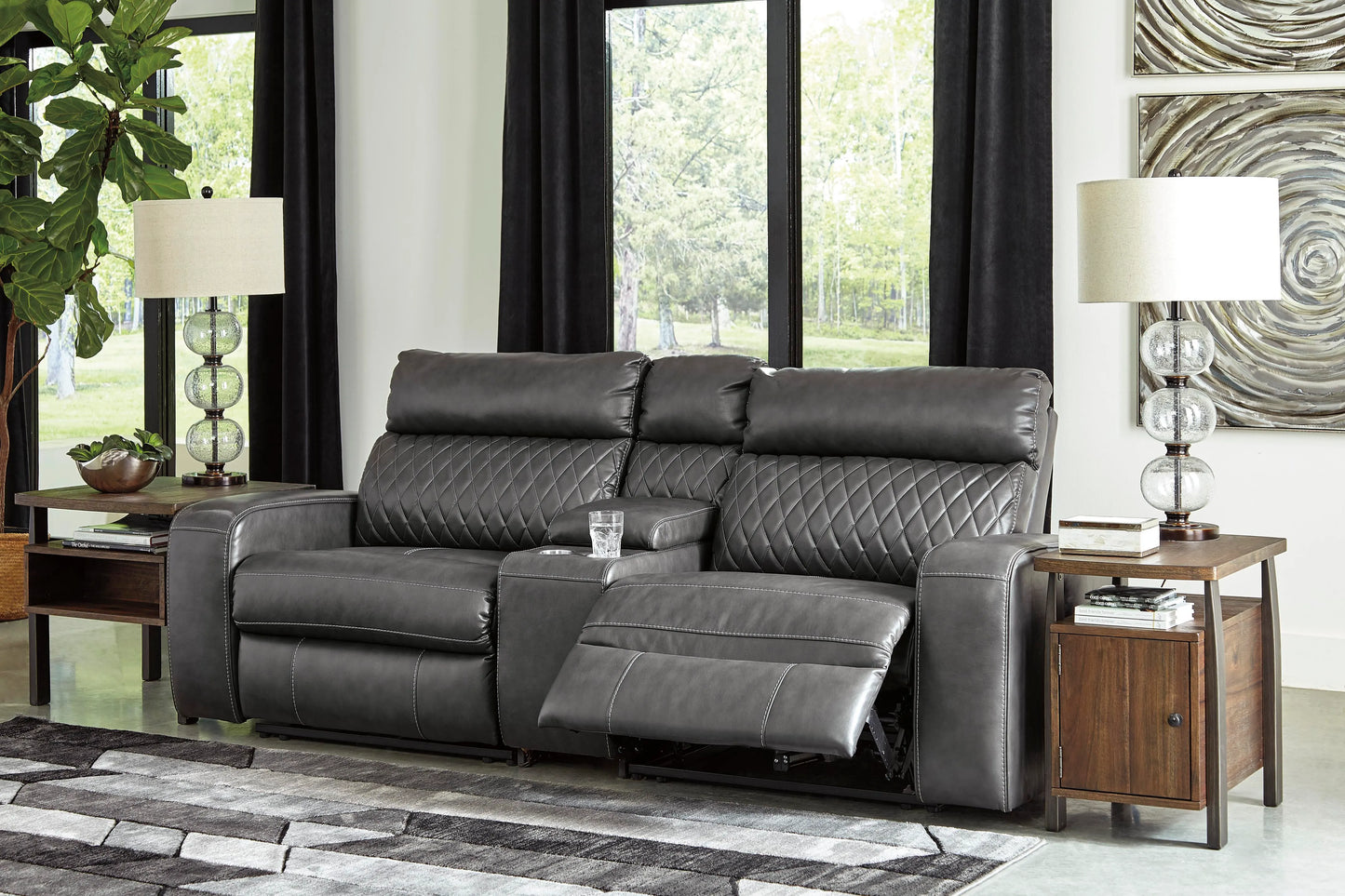 Sofá reclinable eléctrico seccional de 3 piezas Samperstone