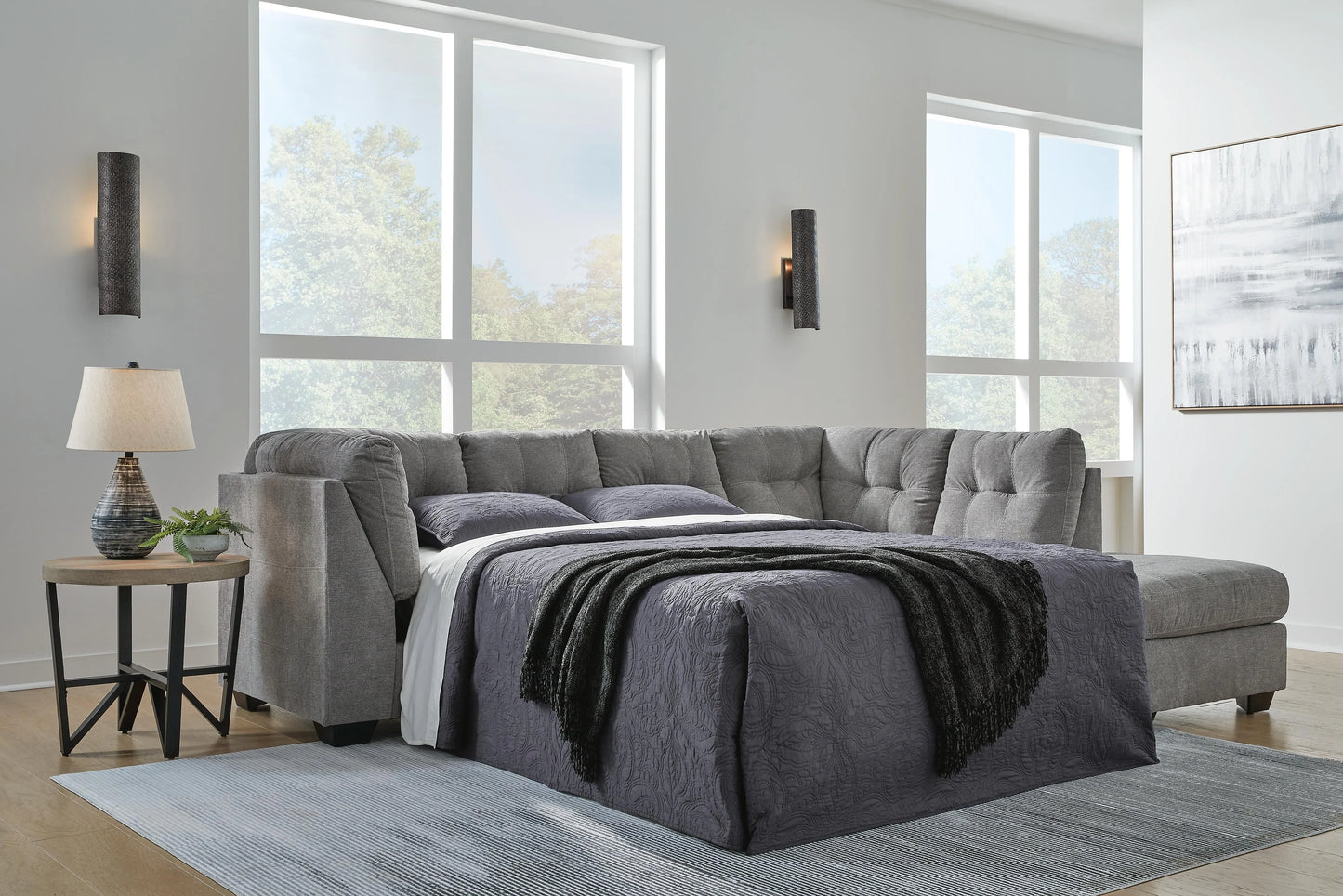 Seccional reclinable de 2 piezas Marleton con chaise longue