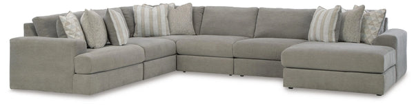 Seccional con chaise Avaliyah de 6 piezas