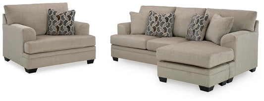Sofá con chaise longue y sillón grande Stonemeade