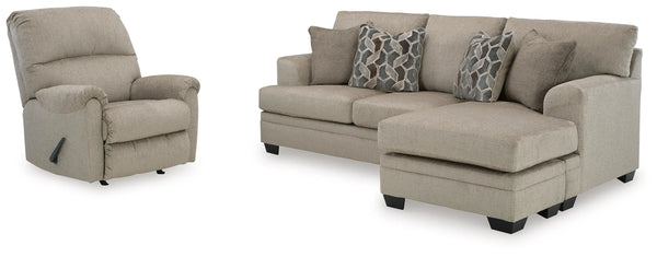 Sofá-chaise y sillón reclinable Stonemeade