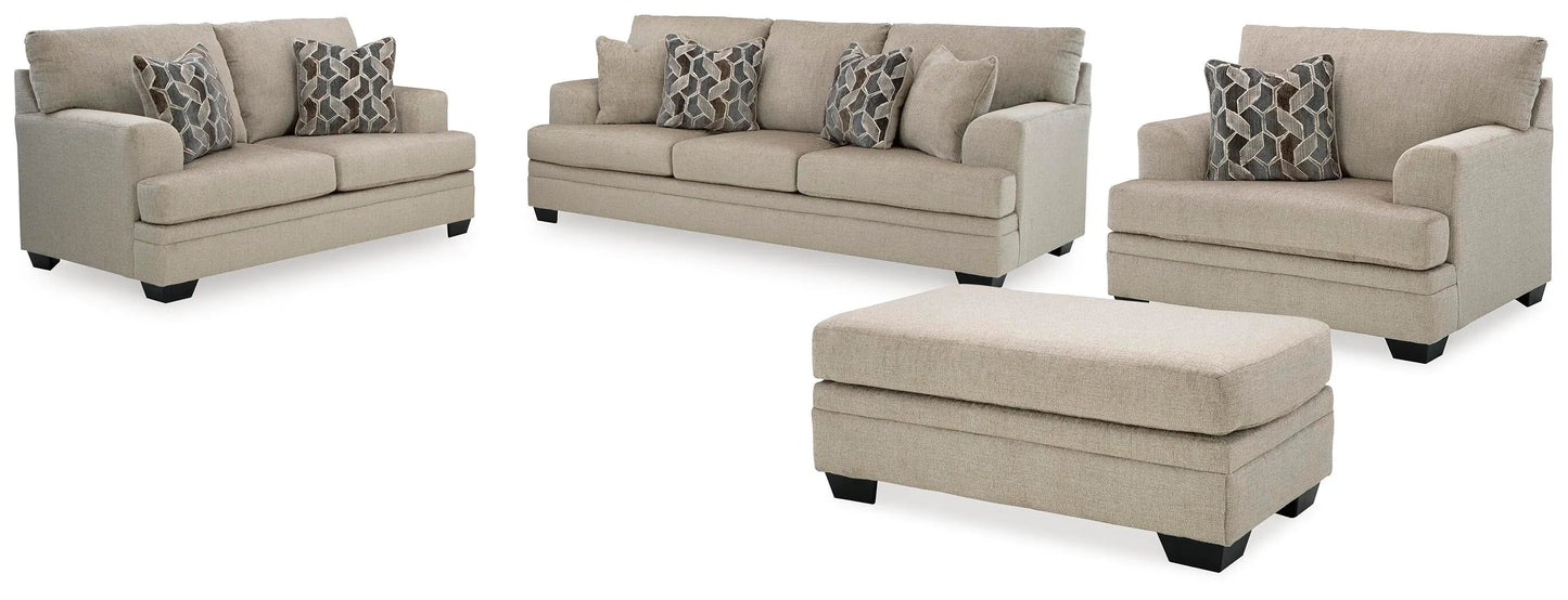 Sofá, sofá de dos plazas, sillón grande y otomana Stonemeade