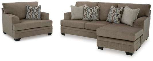 Sofá con chaise longue y sillón grande Stonemeade