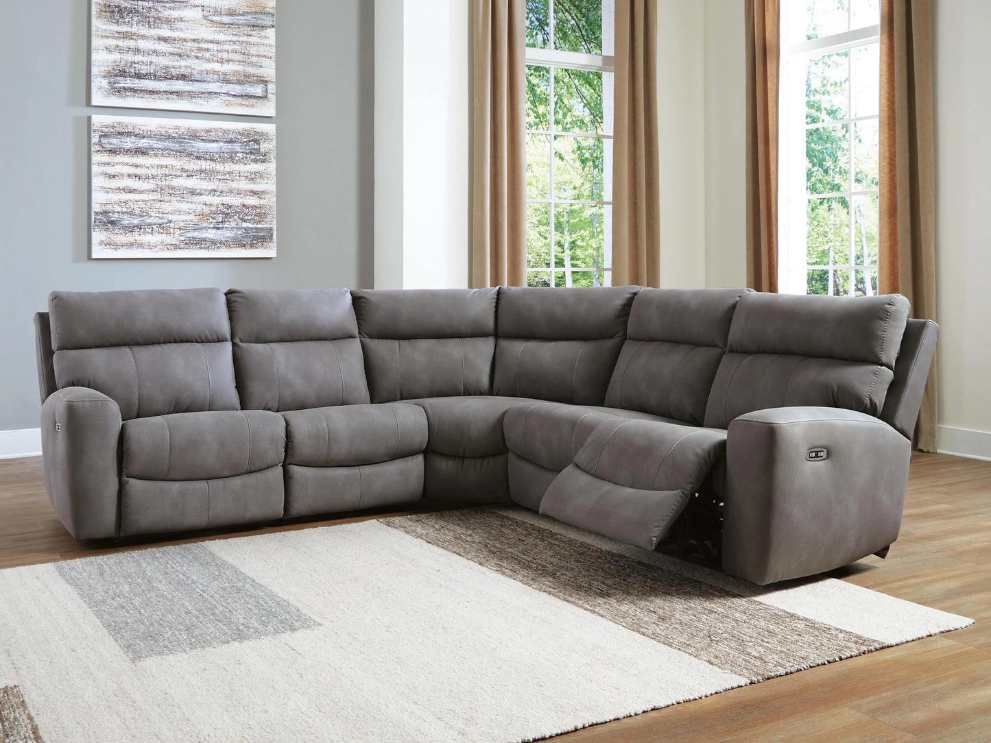 Next-Gen DuraPella 5-Piece Power Reclining Sectional