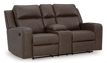 Sofá biplaza reclinable Lavenhorne con consola