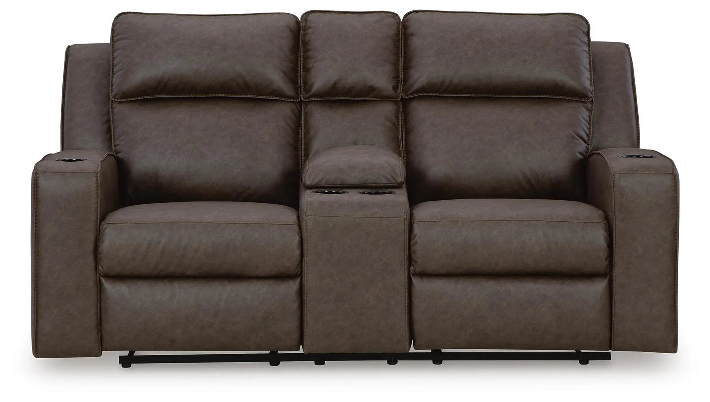 Sofá biplaza reclinable Lavenhorne con consola