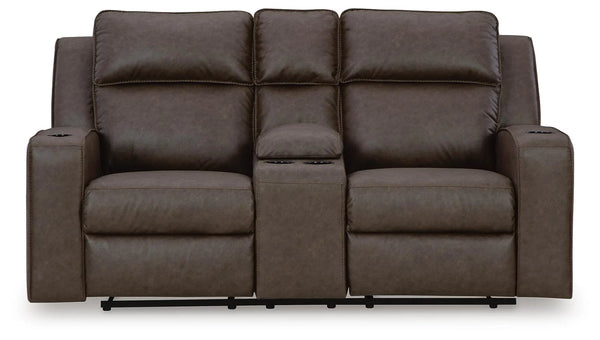 Sofá biplaza reclinable Lavenhorne con consola