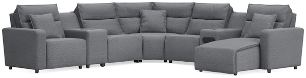 Seccional reclinable eléctrico ModMax II de 7 piezas con chaise longue