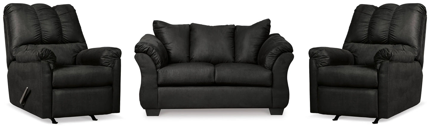 Sofá de dos plazas y 2 sillones reclinables Darcy