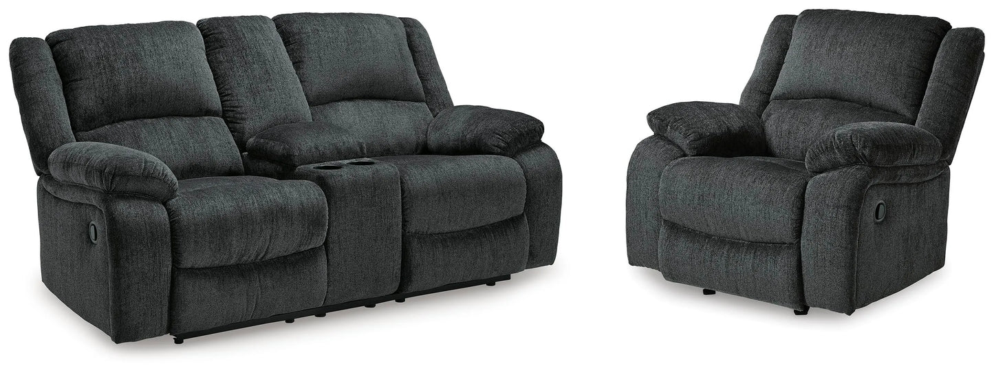 Sofá biplaza reclinable Draycoll con consola y reclinable