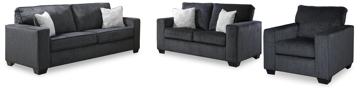 Sofá, sillón de dos plazas y sillón Altari