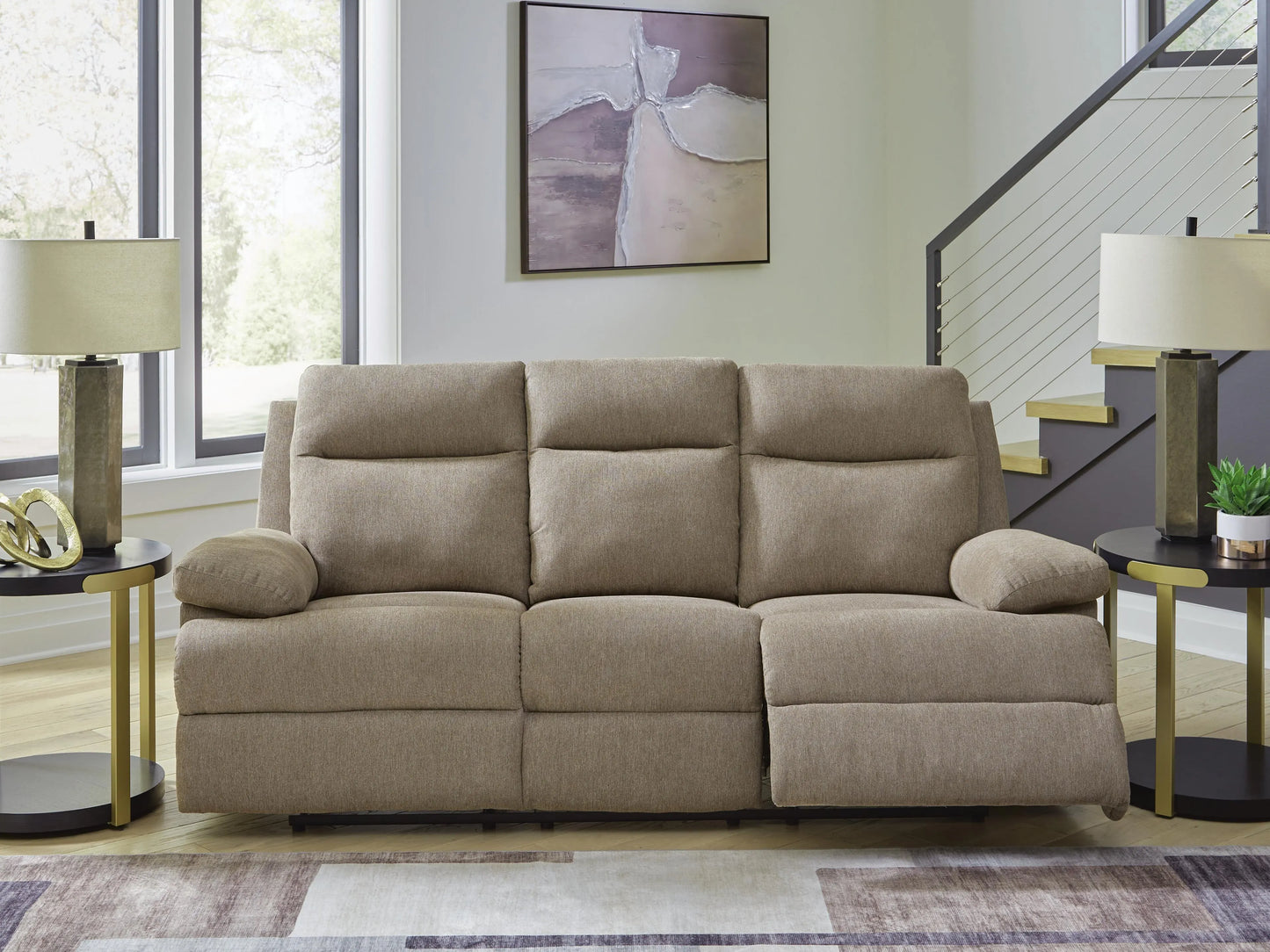 Sofá reclinable Tarrant con mesa desplegable