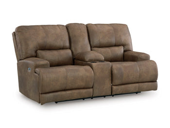 Sofá biplaza reclinable eléctrico Time-Piece con consola