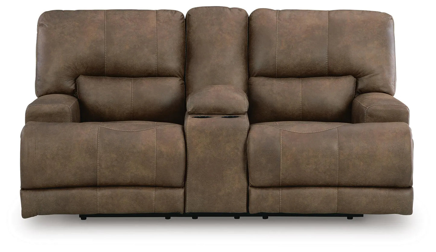 Sofá biplaza reclinable eléctrico Time-Piece con consola