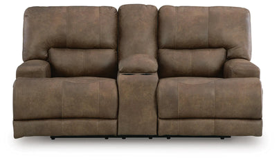 Sofá biplaza reclinable eléctrico Time-Piece con consola