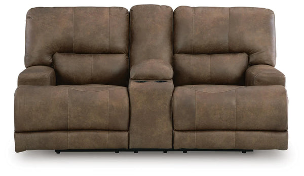 Sofá biplaza reclinable eléctrico Time-Piece con consola