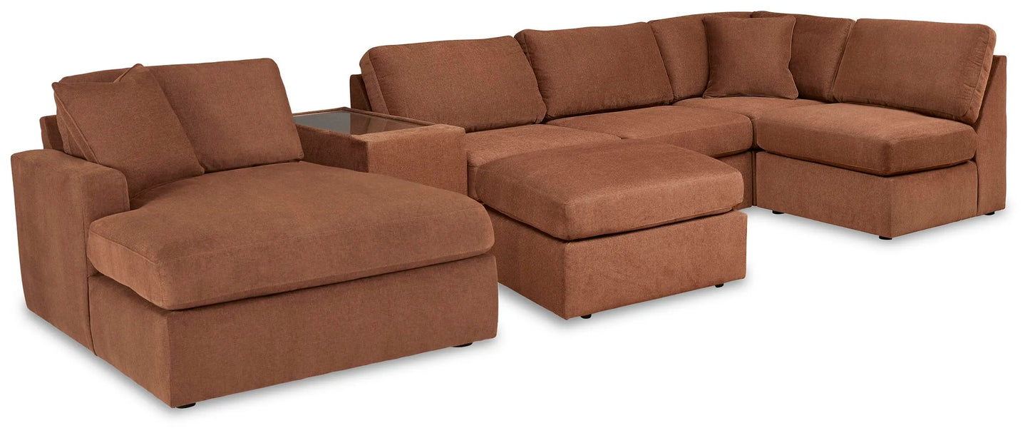 Seccional Modmax de 6 piezas con chaise y otomana